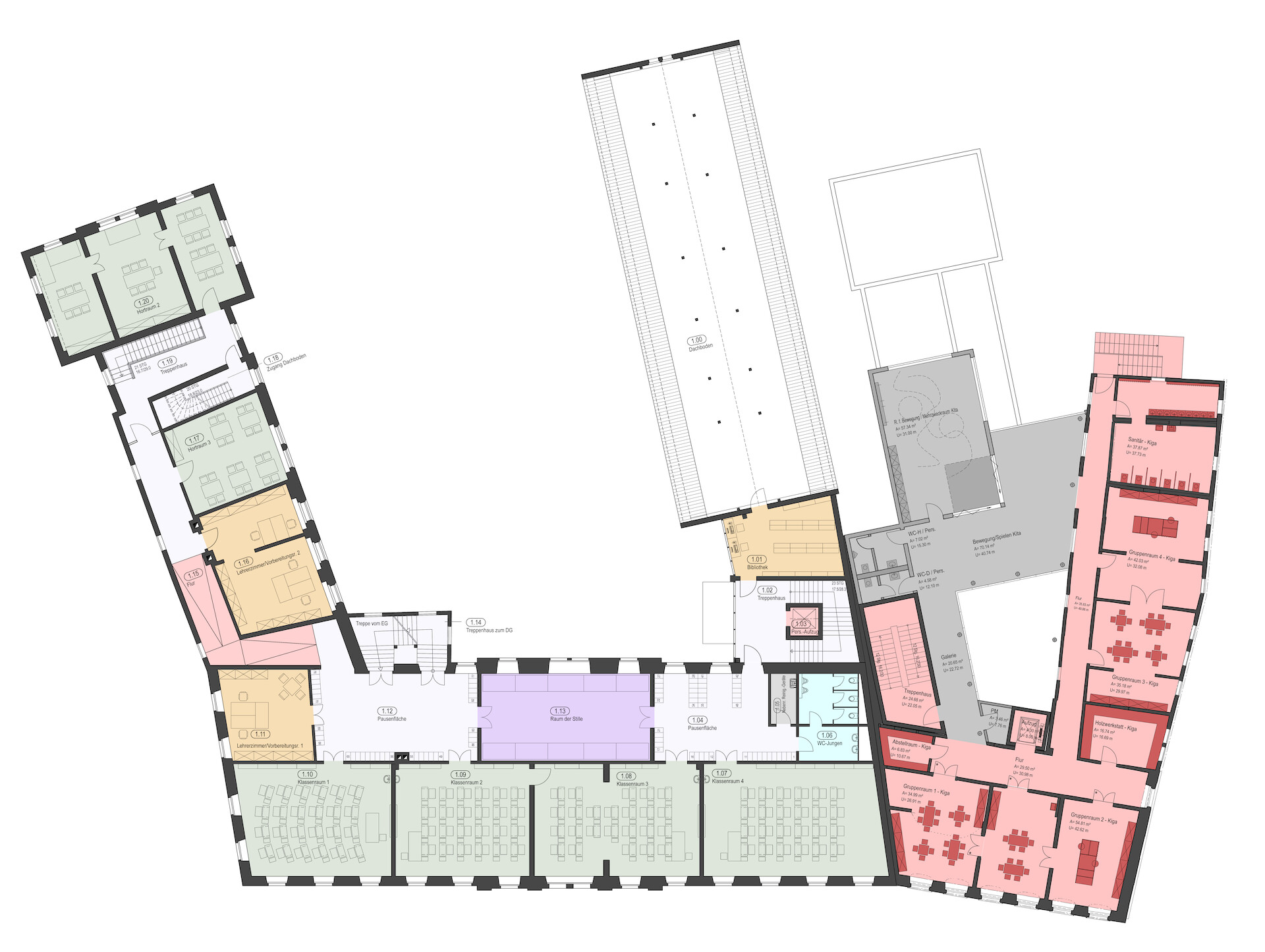 Funktionsgrundriss 1. Obergeschoss